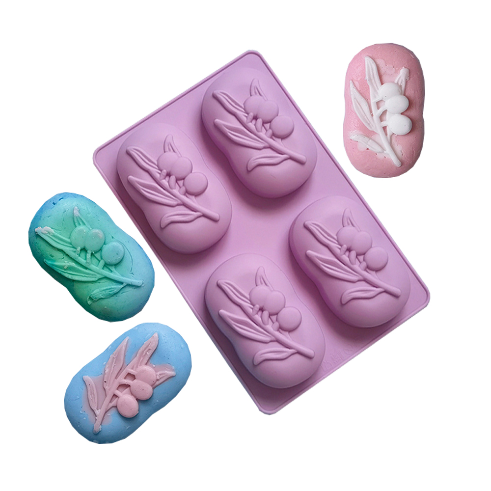 Candle Making At Home - 4 Cavities Oval Olive Tree Silicone