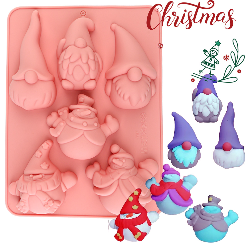 Candle Making At Home - 6-Cavity Christmas Gnome Cake Chocolate Silicone