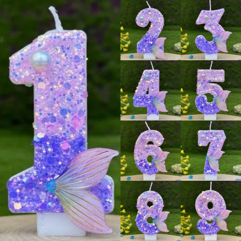 Paraffin Candle Wax - Glitter Purple Gradient Mermaid Tail Number