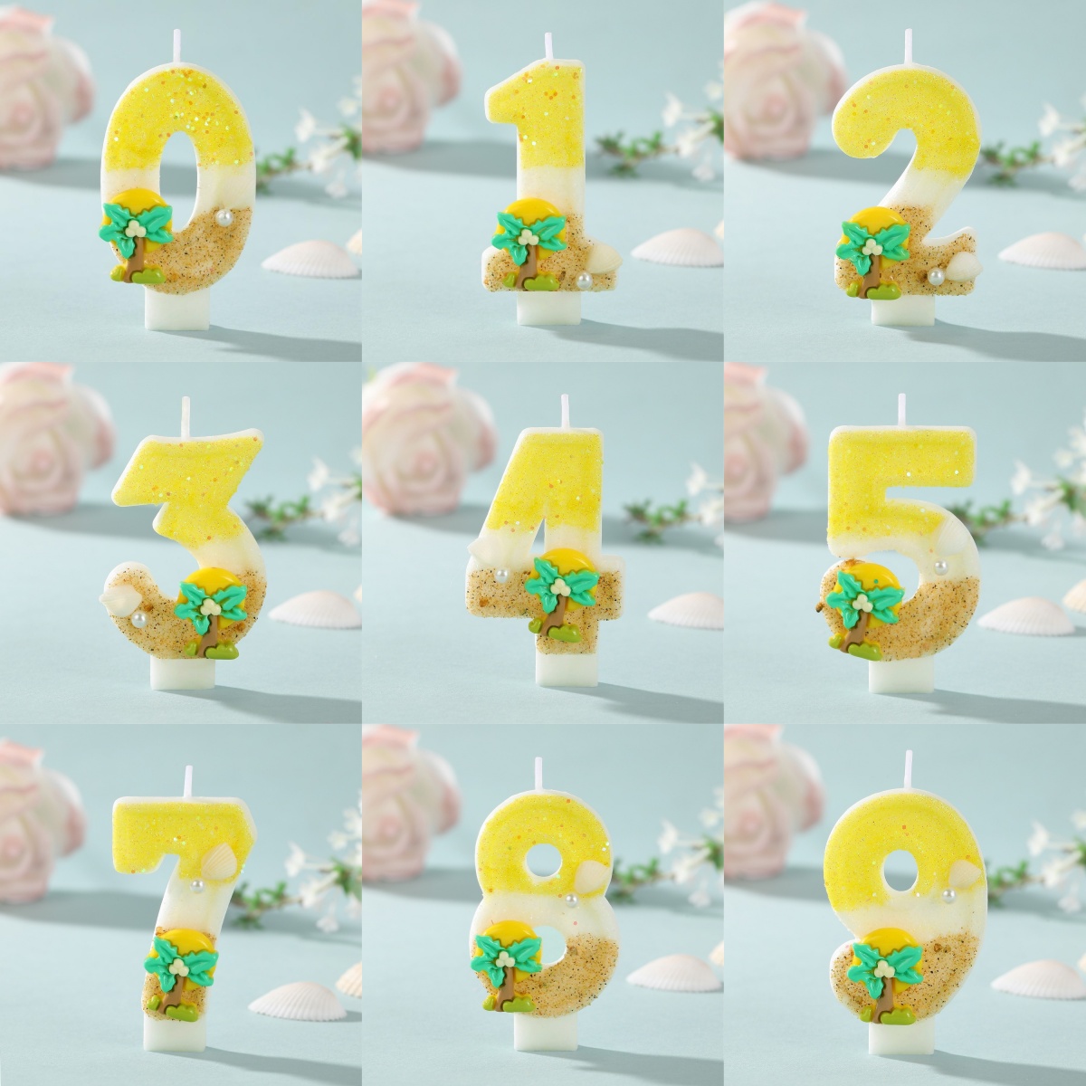 Paraffin Candle Wax - New Number Cake Candle Coconut Tree