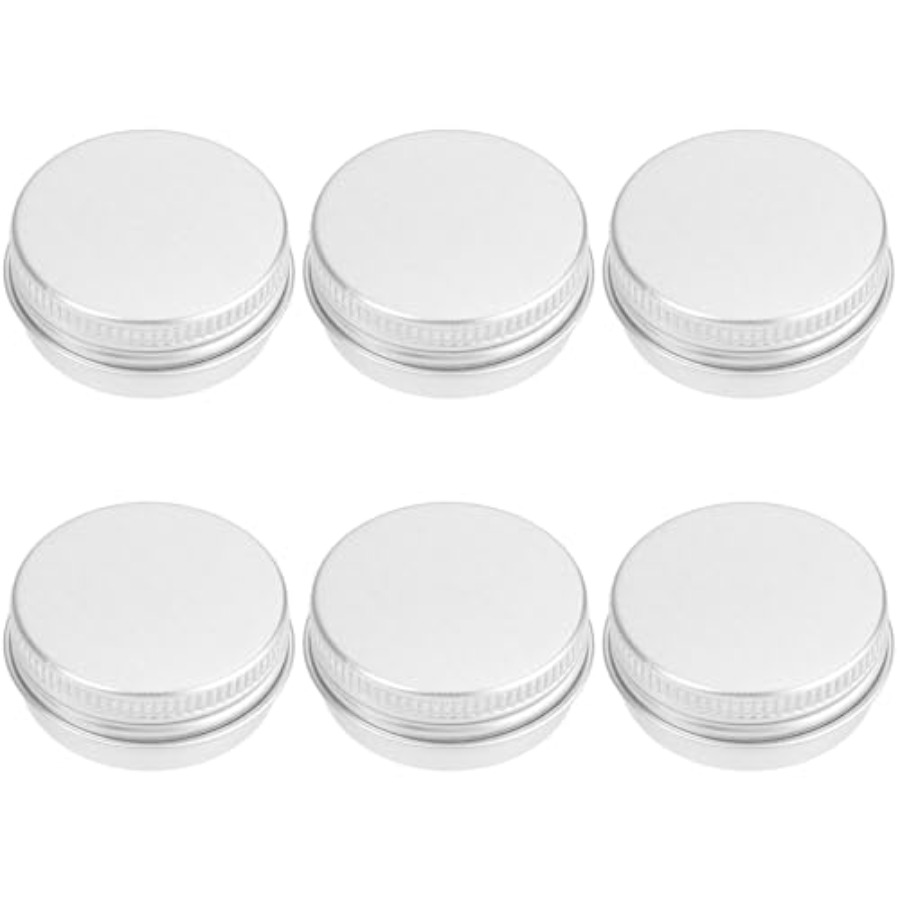 Tin Container Lid - 6 Pack 0.5 oz Metal Round