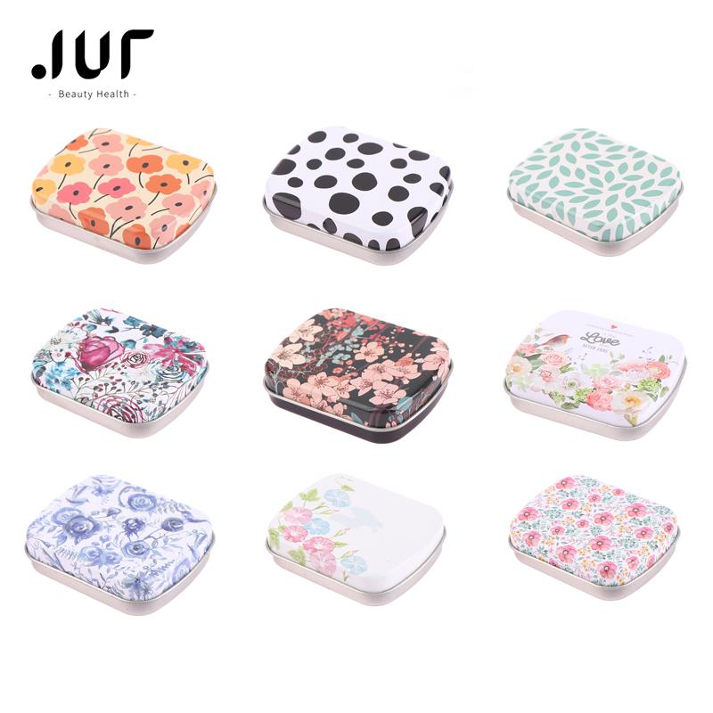Tin Container Lid - Mini Tin Box Metal Hinged with