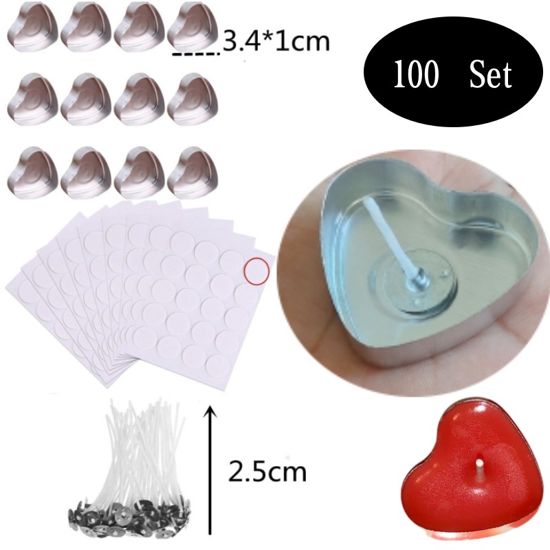 100 Sets Heart shaped Empty Al - Candle Making Reno review and price
