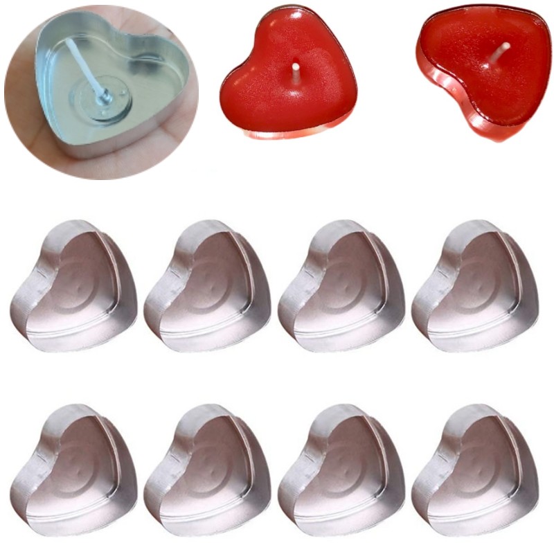 100 Sets Heart shaped Empty Al - Candle Making Reno review and price