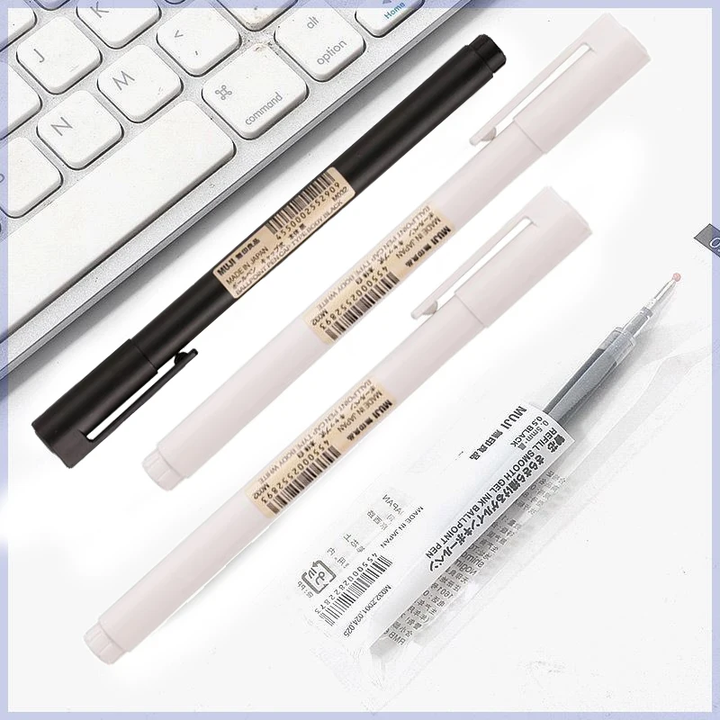 0.5mm Black/White Gel Pen Blac - Muji Stationery Gel Pen review and price