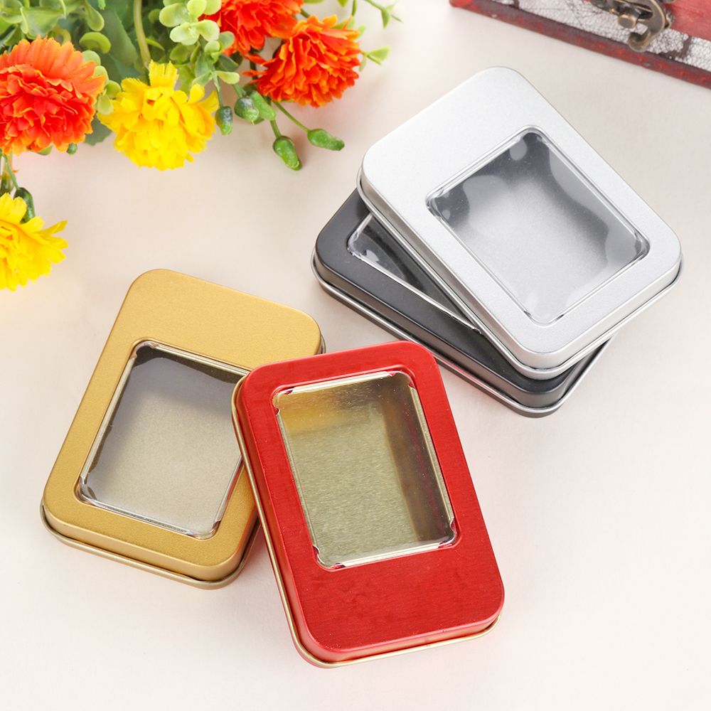 1PC Metal Clear Window Top Met - Tin Container Lid review and price