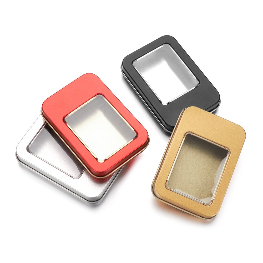 1PC Metal Clear Window Top Met - Tin Container Lid review and price