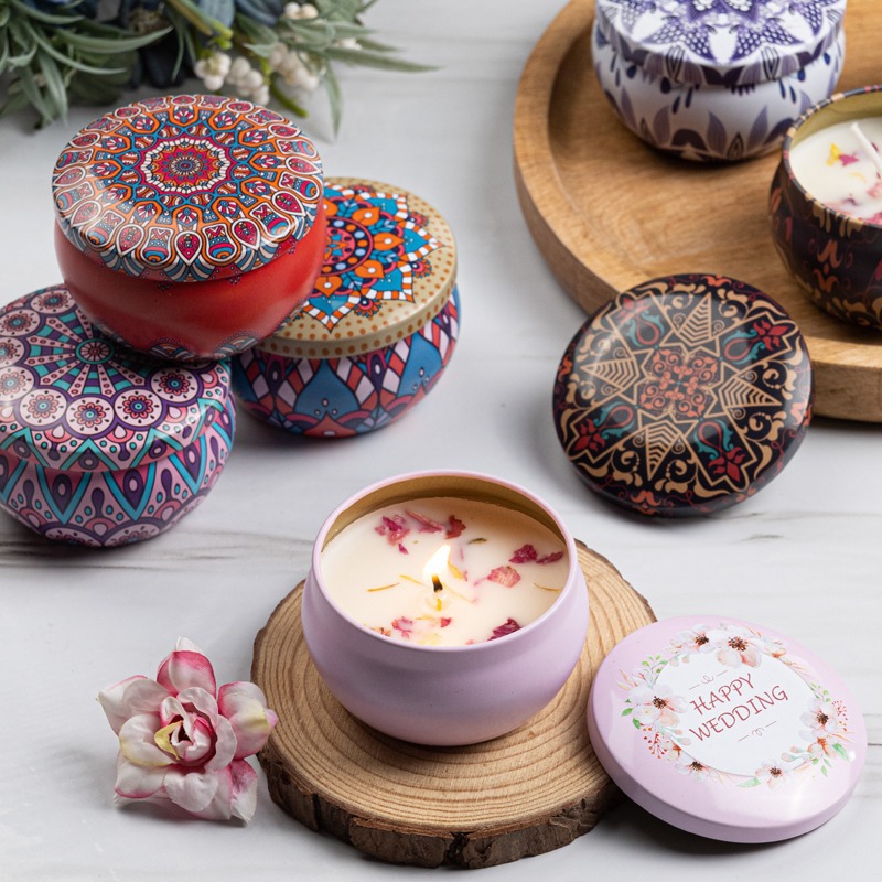 12pcs Premium Floral Printed C - Tin Container Lid review and price