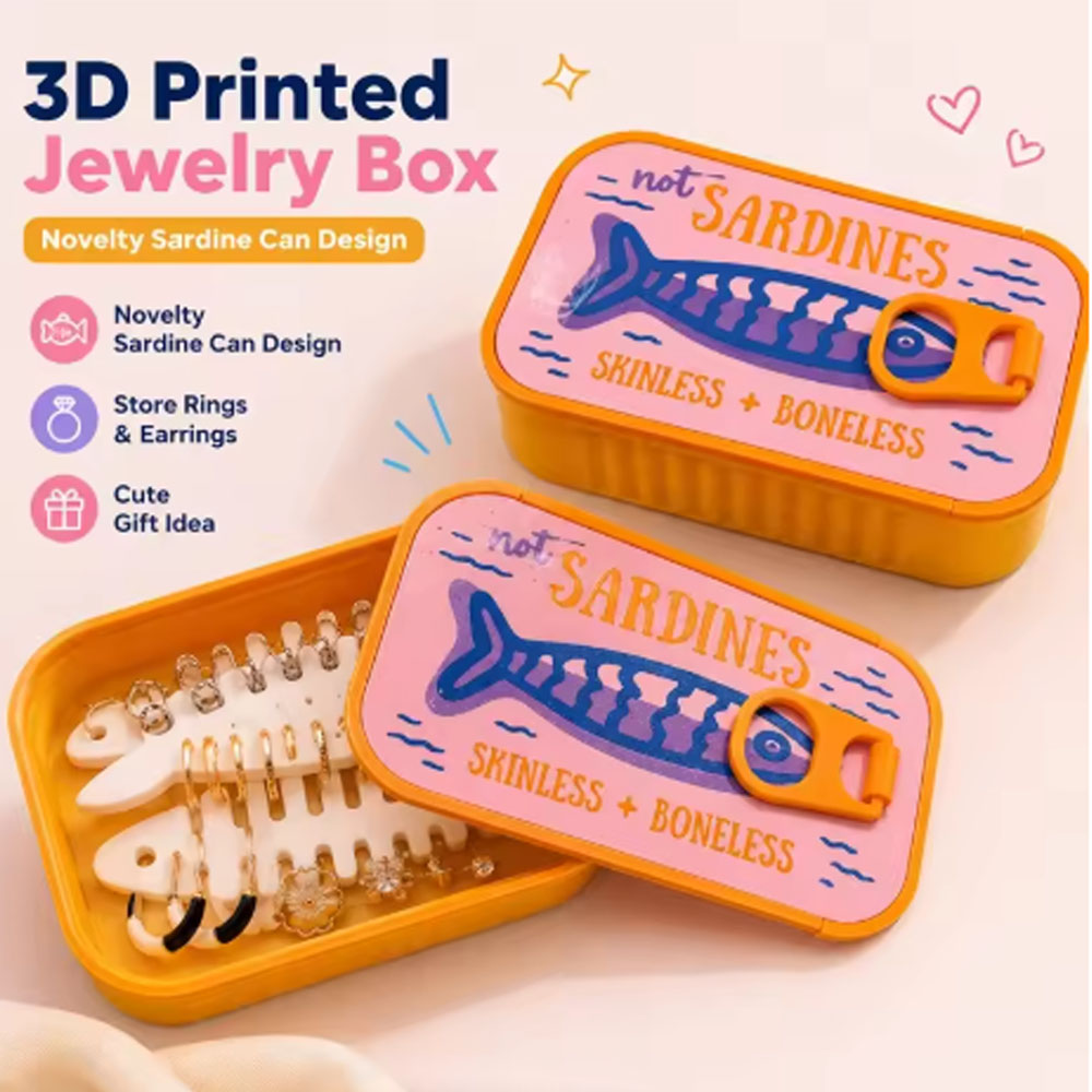 Sardine Tin Jewelry Box 3D Pri - Tin Container Lid review and price