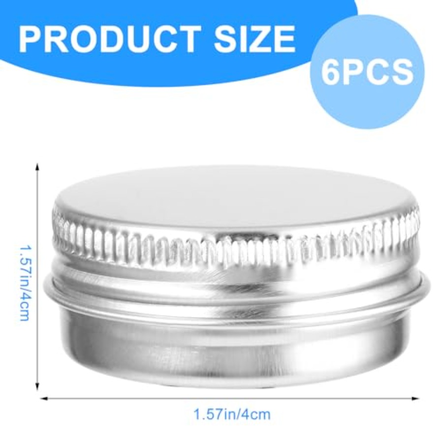 6 Pack 0.5 oz Metal Round Alum - Tin Container Lid review and price
