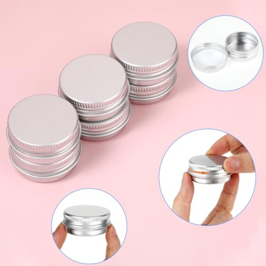 6 Pack 0.5 oz Metal Round Alum - Tin Container Lid review and price