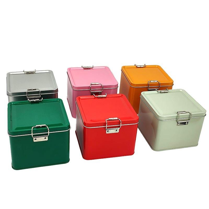 Square Tinplate Cookie Tins Bo - Tin Container Lid review and price