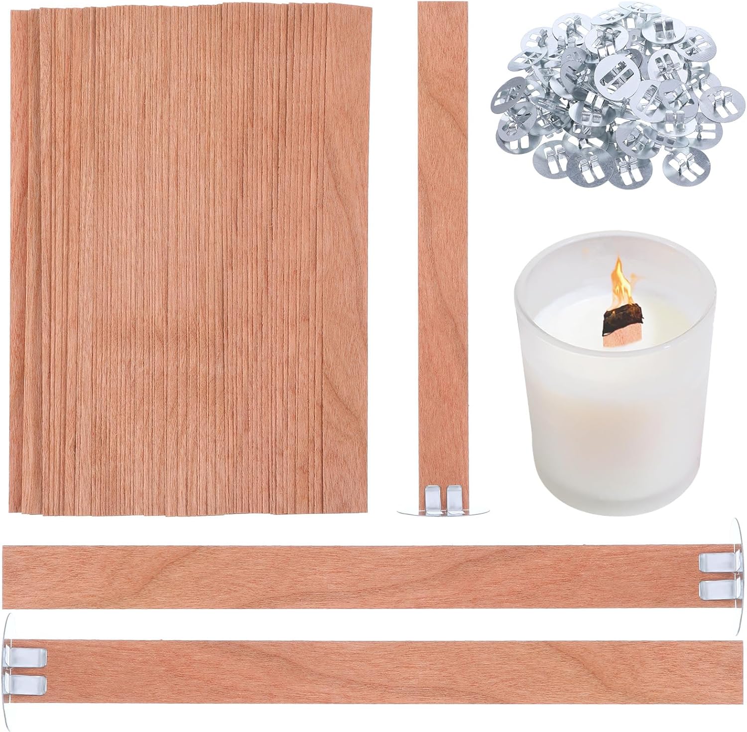 60Pcs Wood Wicks for Candles M - Candle Making Reno review and price