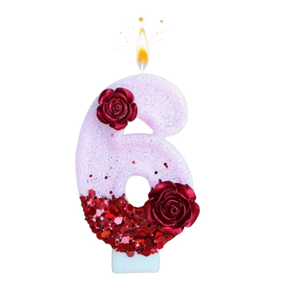 Number Pink Glitter Red Rose F - Paraffin Candle Wax review and price