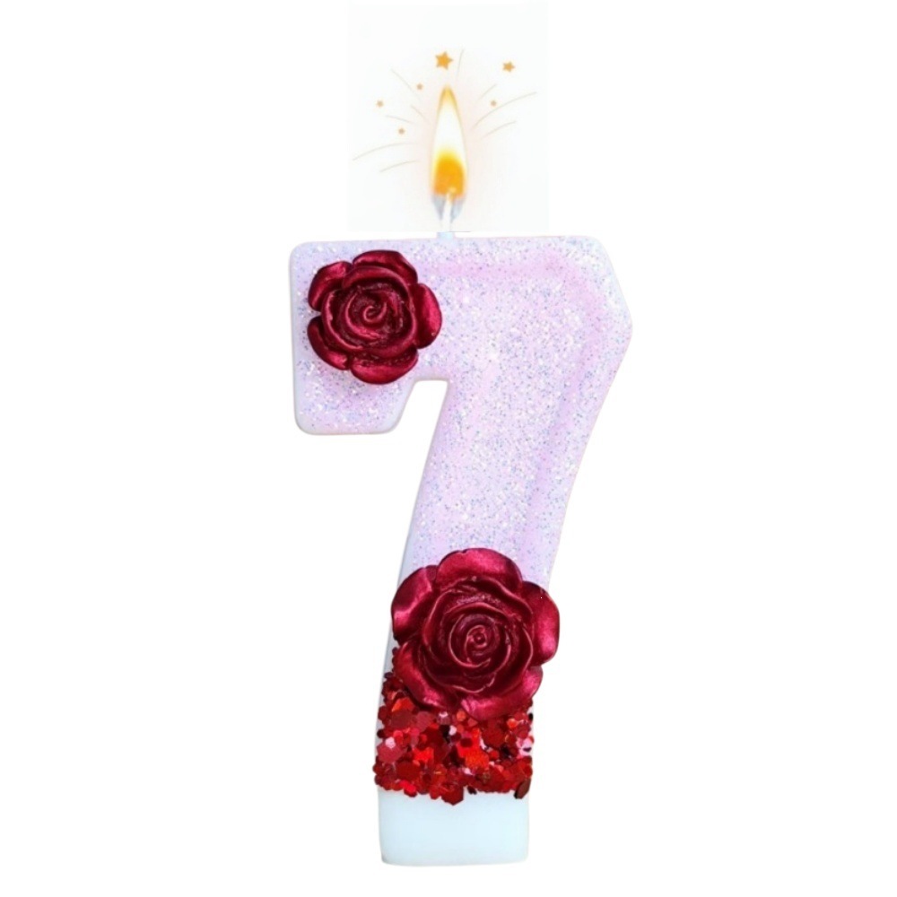 Number Pink Glitter Red Rose F - Paraffin Candle Wax review and price