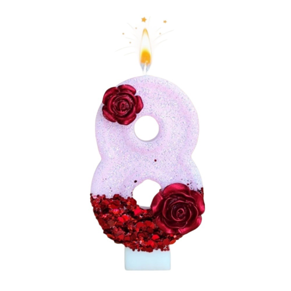Number Pink Glitter Red Rose F - Paraffin Candle Wax review and price