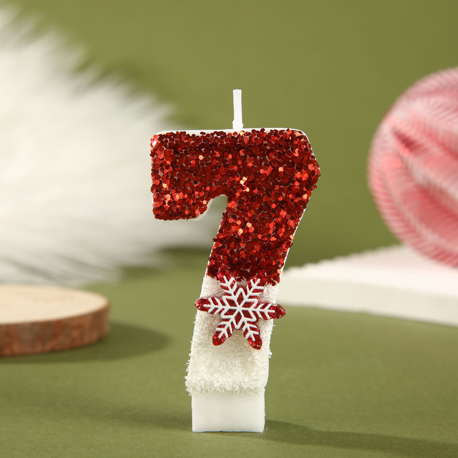 Red White Sequined Birthday Ca - Paraffin Candle Wax review and price