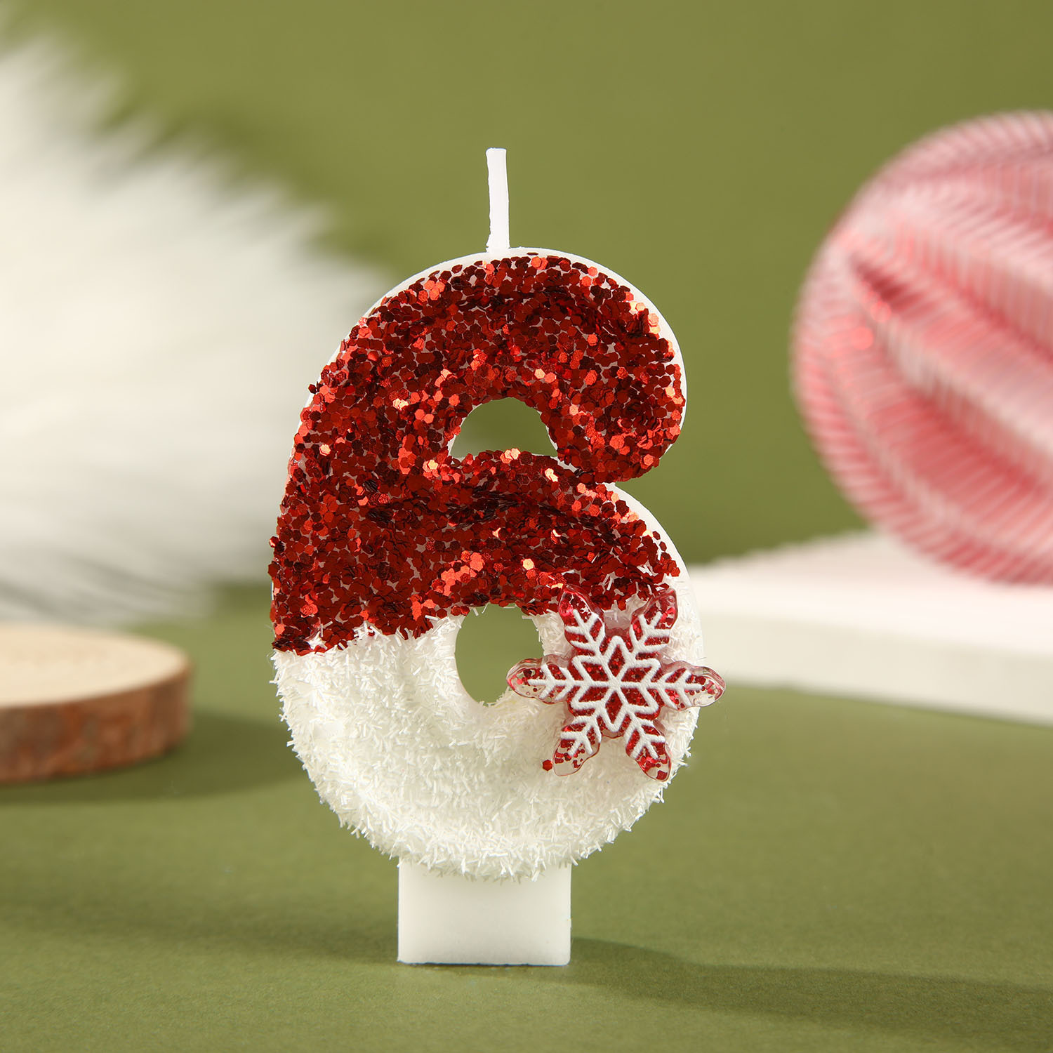 Red White Sequined Birthday Ca - Paraffin Candle Wax review and price