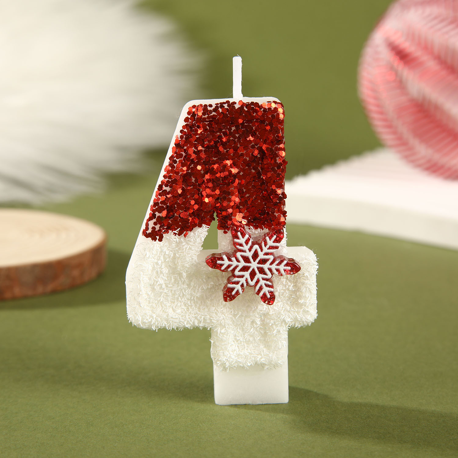 Red White Sequined Birthday Ca - Paraffin Candle Wax review and price